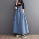 Denim Suspender Long Skirt Loose Casual Punk Vintage Style Denim Suspender Long Skirt Loose Casual Punk Vintage Style