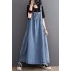 Denim Suspender Long Skirt Loose Casual Punk Vintage Style Denim Suspender Long Skirt Loose Casual Punk Vintage Style