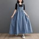 Denim Suspender Long Skirt Loose Casual Punk Vintage Style Denim Suspender Long Skirt Loose Casual Punk Vintage Style