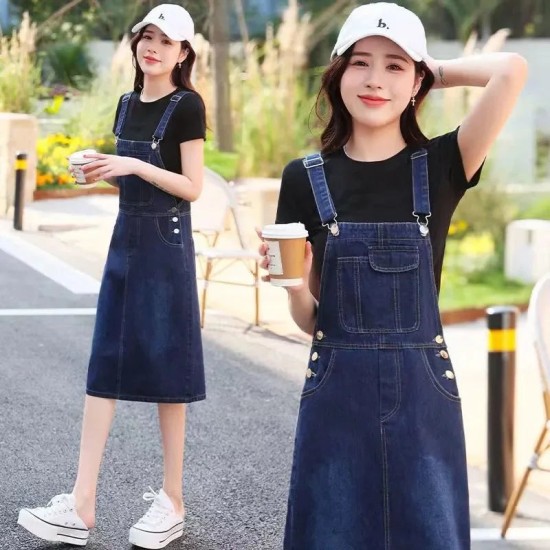 Loose Large Size Denim Strap Dress For Women Jeans Casual Chic Loose Large Size Denim Strap Dress For Women Jeans Casual Chic