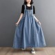 Denim Suspender Long Skirt Loose Casual Punk Vintage Style Denim Suspender Long Skirt Loose Casual Punk Vintage Style