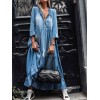 Fashion Sundress Women Vintage Ruffles Casual Maxi Long Dress
