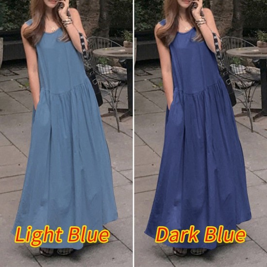 Stylish Denim Blue Dress Women's Summer Sundress Casual