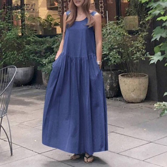 Stylish Denim Blue Dress Women's Summer Sundress Casual