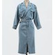 Elegant Full Sleeve Split Women Denim Dress Notched Collar Elegant Full Sleeve Split Women Denim Dress Notched Collar