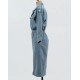 Elegant Full Sleeve Split Women Denim Dress Notched Collar Elegant Full Sleeve Split Women Denim Dress Notched Collar