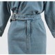 Elegant Full Sleeve Split Women Denim Dress Notched Collar Elegant Full Sleeve Split Women Denim Dress Notched Collar