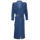 Elegant Full Sleeve Split Women Denim Dress Notched Collar Elegant Full Sleeve Split Women Denim Dress Notched Collar