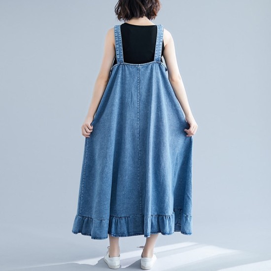 Single Breasted Cotton Denim Dresses Single Breasted Cotton Denim Dresses