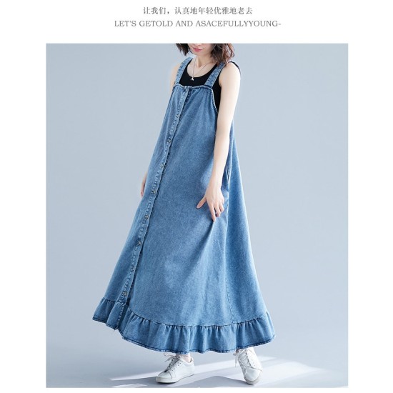 Single Breasted Cotton Denim Dresses Single Breasted Cotton Denim Dresses