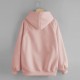 Oversize Sweatshirt Solid Color Hooded Pullover Pocket Long Sleeve Sweatshirt
