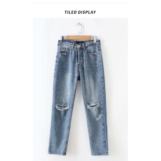 Jeans Boyfriends Large Size Ripped Jeans with High Waist Streetwear Jeans Boyfriends Large Size Ripped Jeans with High Waist Streetwear