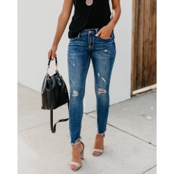 Women Stretch Ripped Distressed Skinny High Waist Denim Pants