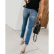Women Stretch Ripped Distressed Skinny High Waist Denim Pants
