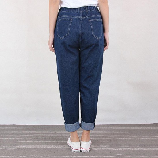 Jeans Harem Pants High Elastic Waist Softener Loose Denim Jeans Harem Pants High Elastic Waist Softener Loose Denim