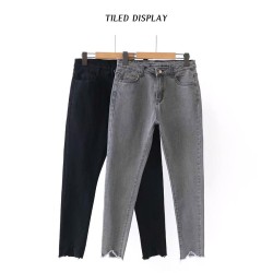 Jeans Large Size High Waist Gray Black Jeans Skinny