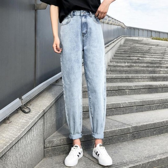 high waist jeans plus size street style elastic waist denim pants high waist jeans plus size street style elastic waist denim pants