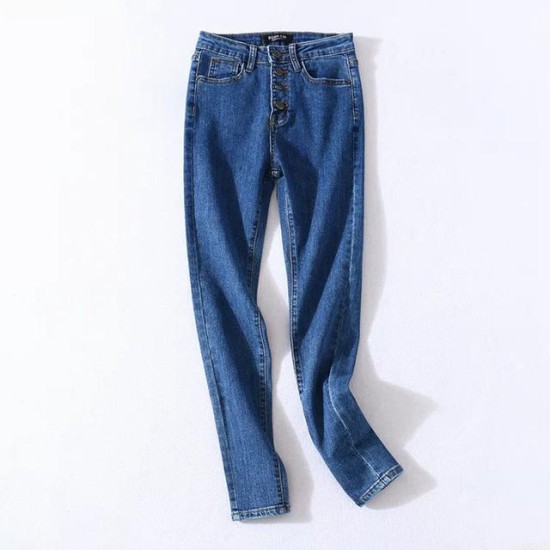 Stretch High Waist Jeans Skinny Slim Washed Denim Pencil Pants Stretch High Waist Jeans Skinny Slim Washed Denim Pencil Pants