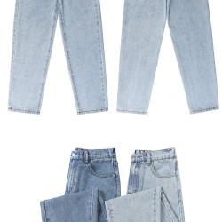high waist jeans plus size street style elastic waist denim pants