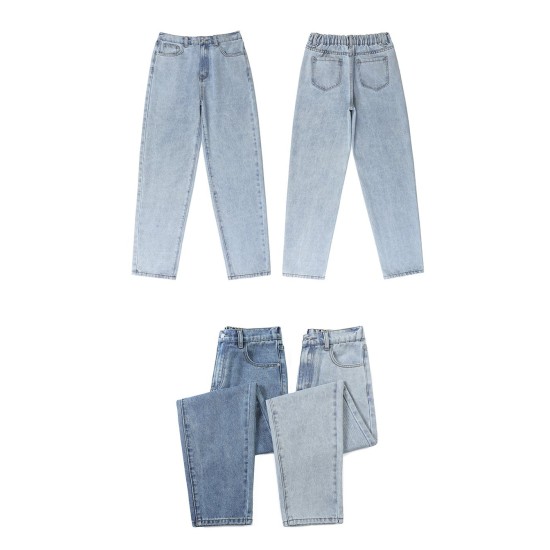 high waist jeans plus size street style elastic waist denim pants high waist jeans plus size street style elastic waist denim pants