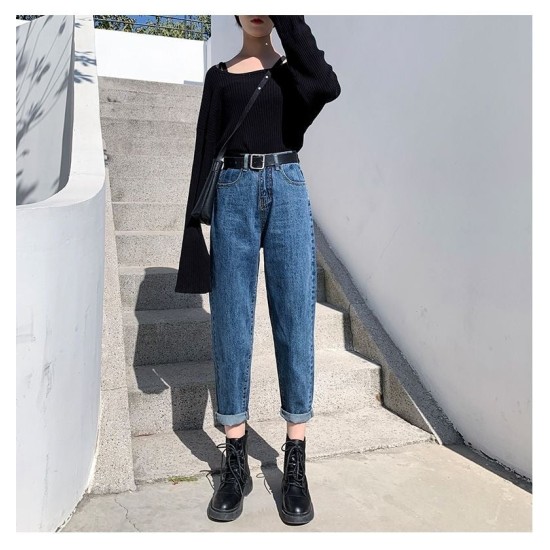 Fashion straight jeans women's style high waist pants Fashion straight jeans women's style high waist pants