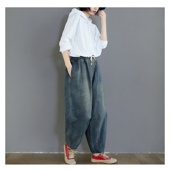 Fashion Spring Summer Korean Elastic Waist Oversize Wide Leg Pant Fashion Spring Summer Korean Elastic Waist Oversize Wide Leg Pant