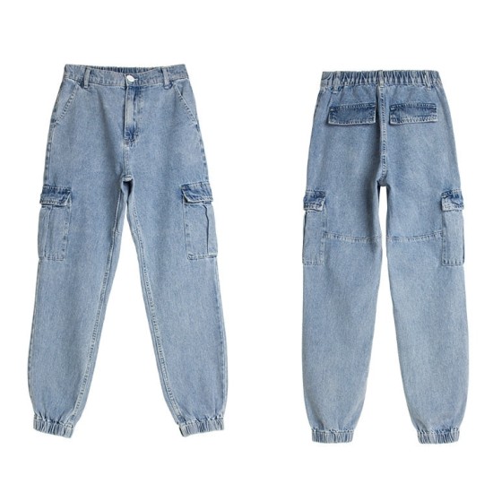 High Waist Side Pocket Jeans Spring Autumn Harem Denim High Waist Side Pocket Jeans Spring Autumn Harem Denim