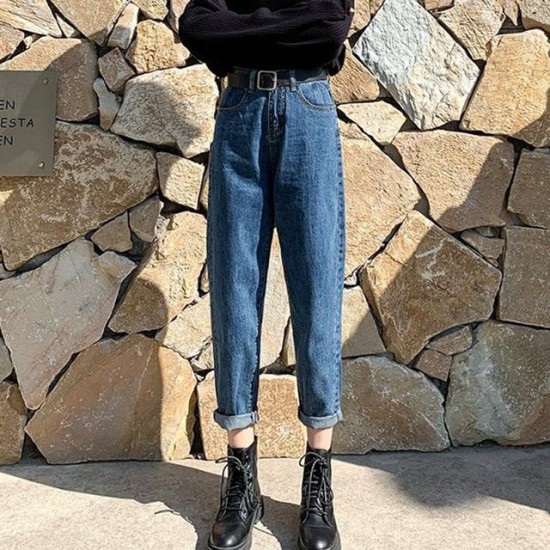 Fashion straight jeans women's style high waist pants Fashion straight jeans women's style high waist pants