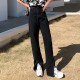 Flare Jeans Women Denim Pants High Waisted Slit Leg Vintage Streetwear Flare Jeans Women Denim Pants High Waisted Slit Leg Vintage Streetwear
