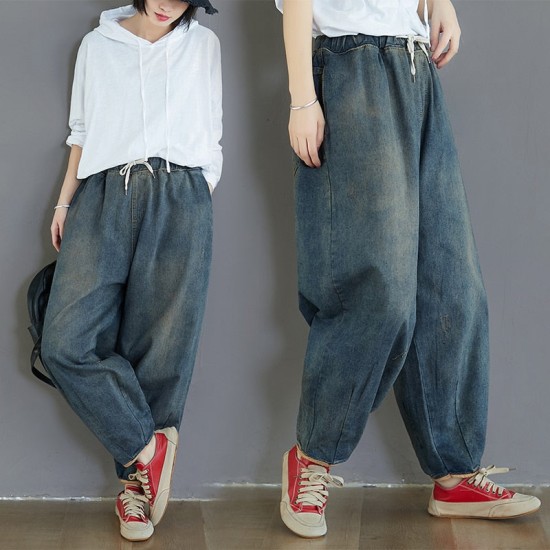Fashion Spring Summer Korean Elastic Waist Oversize Wide Leg Pant Fashion Spring Summer Korean Elastic Waist Oversize Wide Leg Pant
