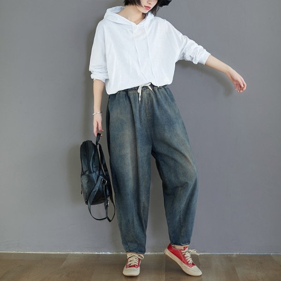 Fashion Spring Summer Korean Elastic Waist Oversize Wide Leg Pant Fashion Spring Summer Korean Elastic Waist Oversize Wide Leg Pant