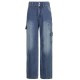 Jeans Streetwear High Waist Jeans Wide Leg Pockets Patchwork Baggy Cargo Jeans Streetwear High Waist Jeans Wide Leg Pockets Patchwork Baggy Cargo