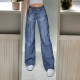 Jeans Streetwear High Waist Jeans Wide Leg Pockets Patchwork Baggy Cargo Jeans Streetwear High Waist Jeans Wide Leg Pockets Patchwork Baggy Cargo