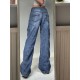 Jeans Streetwear High Waist Jeans Wide Leg Pockets Patchwork Baggy Cargo Jeans Streetwear High Waist Jeans Wide Leg Pockets Patchwork Baggy Cargo