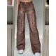 Jeans Streetwear High Waist Jeans Wide Leg Pockets Patchwork Baggy Cargo Jeans Streetwear High Waist Jeans Wide Leg Pockets Patchwork Baggy Cargo