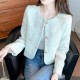 Fashion Tweed Cropped Jackets Round Neck Chic Coat Fashion Tweed Cropped Jackets Round Neck Chic Coat