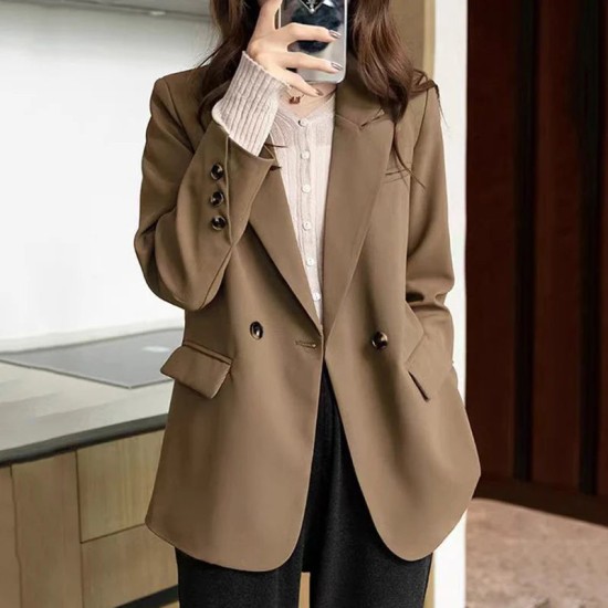 Double-Breasted Women Long Sleeve Chic Blazers Double-Breasted Women Long Sleeve Chic Blazers