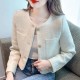 Fashion Tweed Cropped Jackets Round Neck Chic Coat Fashion Tweed Cropped Jackets Round Neck Chic Coat