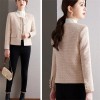 Slim Tweed Wool Blend Short Jackets Elegant Single Breasted Vintage Casual