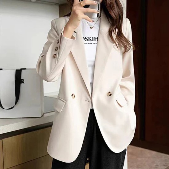 Double-Breasted Women Long Sleeve Chic Blazers Double-Breasted Women Long Sleeve Chic Blazers
