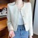 Fashion Tweed Cropped Jackets Round Neck Chic Coat Fashion Tweed Cropped Jackets Round Neck Chic Coat