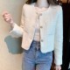 Fashion Tweed Cropped Jackets Round Neck Chic Coat Fashion Tweed Cropped Jackets Round Neck Chic Coat