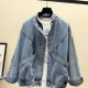 Denim bomber Jacket Women's Short Bat Sleeve Loose Woman coat Denim bomber Jacket Women's Short Bat Sleeve Loose Woman coat