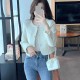 Fashion Tweed Cropped Jackets Round Neck Chic Coat Fashion Tweed Cropped Jackets Round Neck Chic Coat