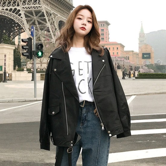 Fashion Oversized Coat Faux Leather Jacket Fashion Oversized Coat Faux Leather Jacket