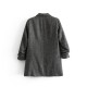 gathered three quarter sleeve pockets vintage chic twill blazer gathered three quarter sleeve pockets vintage chic twill blazer