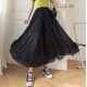 Loose Pleated Chiffon Pants Elastic High Waist Thin Wide Leg Pants