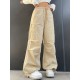Light Khaki Cargo Streetwear Big Pocket Patchwork Casual Pants Light Khaki Cargo Streetwear Big Pocket Patchwork Casual Pants