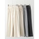 Loose Fleece Pants Women Wide Leg Thick Velvet Casual Trousers