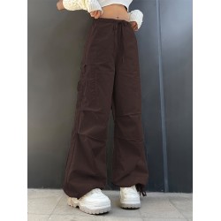 Light Khaki Cargo Streetwear Big Pocket Patchwork Casual Pants